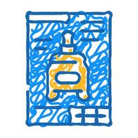 blueprint drafting mechanical engineer icon doodle illustration vector