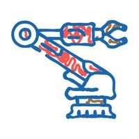 industrial automation mechanical engineer icon doodle illustration vector