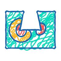 finite element analysis mechanical engineer icon doodle illustration vector