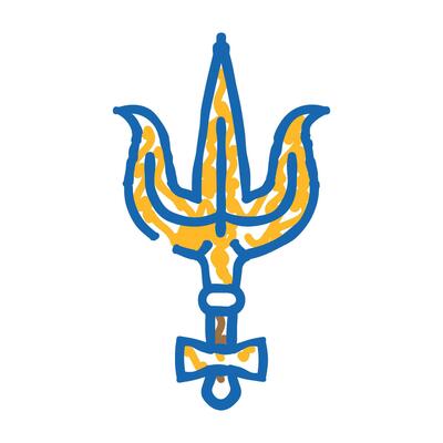 shiva trident trishul icon doodle illustration