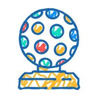 disco ball retro music icon doodle illustration vector