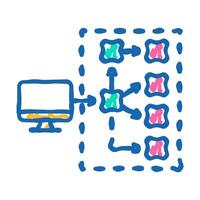 serverless architecture software icon doodle illustration vector
