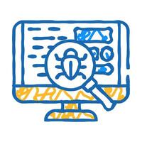 debugging code software icon doodle illustration vector