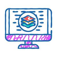 full stack development software icon doodle illustration vector