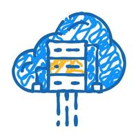 cloud computing software icon doodle illustration vector