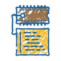 microcontroller programming electronics icon doodle illustration vector