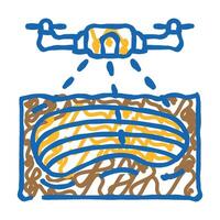 mining operations drone icon doodle illustration vector