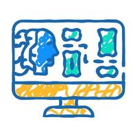 ai routing autonomous delivery icon doodle illustration vector