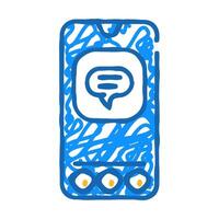 chat social media icon doodle illustration vector