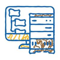 data archiving database icon doodle illustration vector