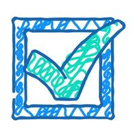 checkbox mark icon doodle illustration vector