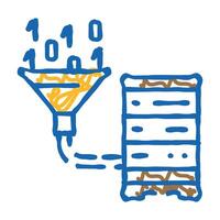data integration database icon doodle illustration vector
