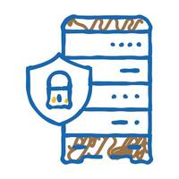 data access control database icon doodle illustration vector