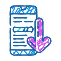 closed envelope message loading icon doodle illustration vector