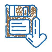 floppy disk saving loading data icon doodle illustration vector