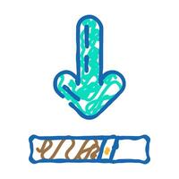 arrow pointing loading process icon doodle illustration vector