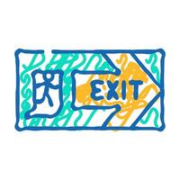 exit close icon doodle illustration vector