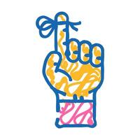 reminder ribbon list icon doodle illustration vector