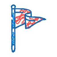 flag pointer map location icon doodle illustration vector