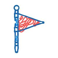 flag red pointer map location icon doodle illustration vector