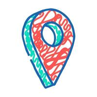 red pointer map location icon doodle illustration vector