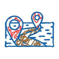 map pointer location icon doodle illustration vector