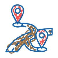 map pointer place icon doodle illustration vector