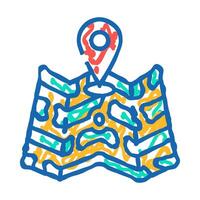 map pointer gps icon doodle illustration vector