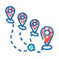 track airplane pointer place icon doodle illustration vector