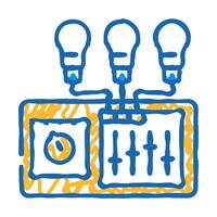 lighting controls efficient icon doodle illustration vector