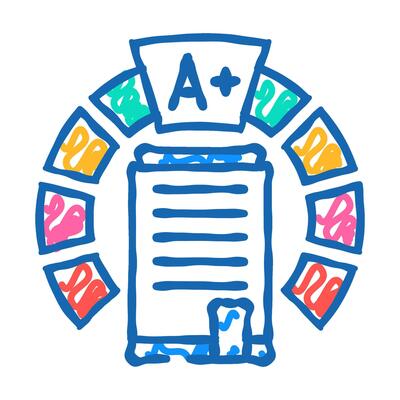 office energy efficient icon doodle illustration