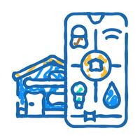 home automation efficient icon doodle illustration vector
