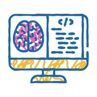neuroinformatics neuroscience neurology icon doodle illustration vector