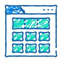 grid system ux ui design icon doodle illustration vector