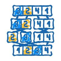 mergesort algorithm icon doodle illustration vector
