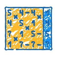 radix sort algorithm icon doodle illustration vector