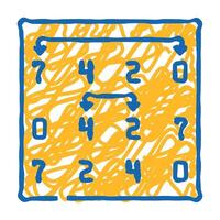 selection sort algorithm icon doodle illustration vector