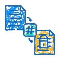 hashing algorithm icon doodle illustration vector