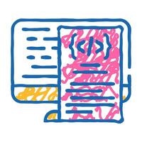 software documentation technical writer icon doodle illustration vector