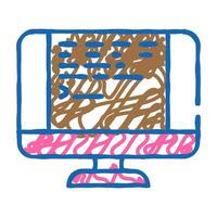 user interface text technical writer icon doodle illustration vector