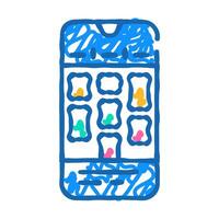 time blocking app management icon doodle illustration vector