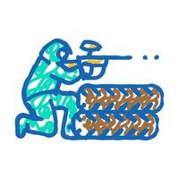 game paintball icon doodle illustration vector