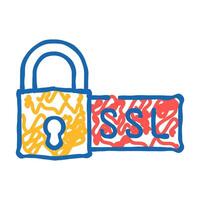 ssl secure sockets layer seo icon doodle illustration vector