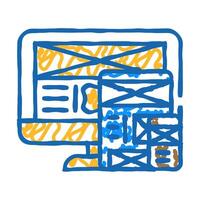 mockup ux ui design icon doodle illustration vector