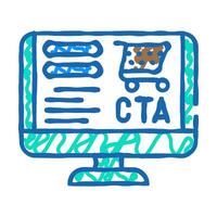call to action cta ux ui icon doodle illustration vector