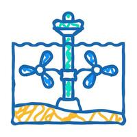 range systems barrages tidal icon doodle illustration vector