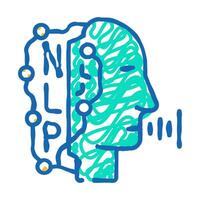 natural language processing nlp seo icon doodle illustration vector