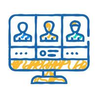 attendee networking icon doodle illustration vector