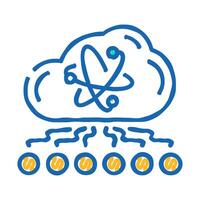 cloud computin quantum technology icon doodle illustration vector