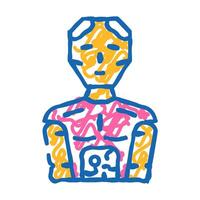 robotics tech enthusiast icon doodle illustration vector